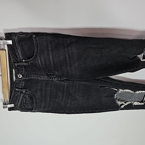 LEVI'S 721 faded black 27x32 distressed high rise skinny jeans - Picture 2 of 8